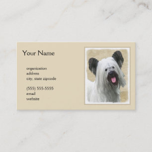 Tarjeta De Visita Pintura Skye Terrier - Arte Perro Original.