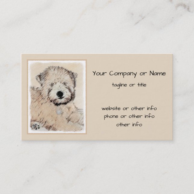 Tarjeta De Visita Pintura Terrier de Ruedas Recubiertas Blancas Arte (Anverso)