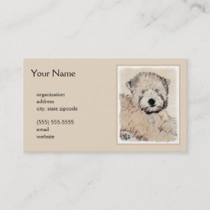 Tarjeta De Visita Pintura Terrier de Ruedas Recubiertas Blancas Arte