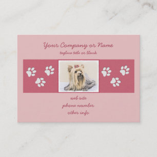 Tarjeta De Visita Pintura Terrier de Yorkshire - Arte Perro Original