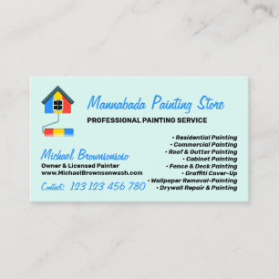 Tarjeta De Visita Pintura verde Decor Moderno Profesional