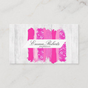 Tarjeta De Visita Pinzas de pincel rosa caliente pinceladas de fucsi