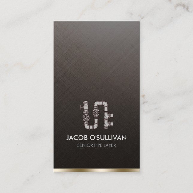 Tarjeta De Visita Pipe Layer Fitter Plumber Plumbing (Anverso)