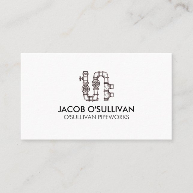 Tarjeta De Visita Pipe Layer Plumber Plumbing (Anverso)