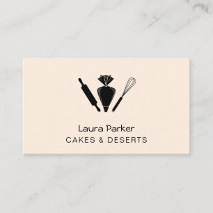Tarjeta De Visita Piping Bag Whisk Baking Cupakes Pastry Chef