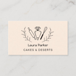 Tarjeta De Visita Piping Bag Whisk Baking Cupcake Pastel Chef Busin