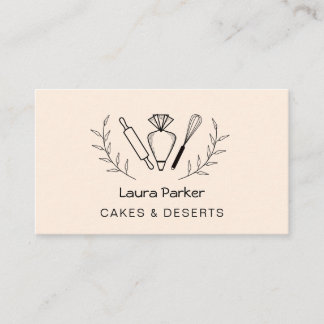 Tarjeta De Visita Piping Bag Whisk Baking Cupcake Pastel Chef Busin