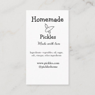 Tarjeta De Visita Piquetes caseros hechos con amor agregar sitio web