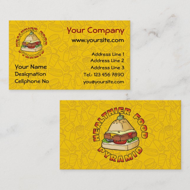 Tarjeta De Visita Pirámide de alimentos más sanos (Anverso / Reverso)