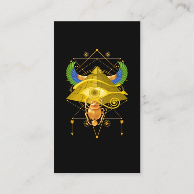 Tarjeta De Visita Pirámides Antiguas Egipto Pharoah Horus Eye (Anverso)