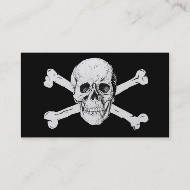 Tarjeta De Visita Pirates Black Skull y Crossbone (Anverso)