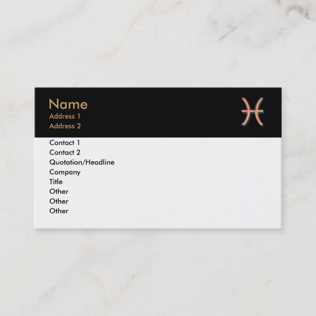 Tarjeta de visita Pisces (Anverso)