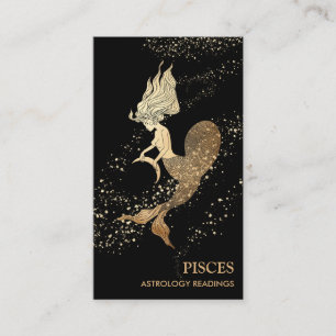Tarjeta De Visita *~* PISCES Astrología Zodiaca Leyendo Oro Negro
