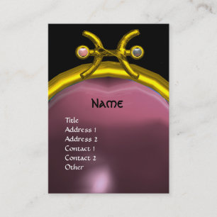 Tarjeta De Visita PISCES MONOGRAM Pearl Amethyst amarillo púrpura ro