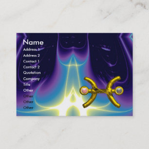 Tarjeta De Visita PISCES, perla, rosa púrpura azul brillante