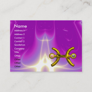 Tarjeta De Visita PISCES, perlas, violeta violeta brillante rosa