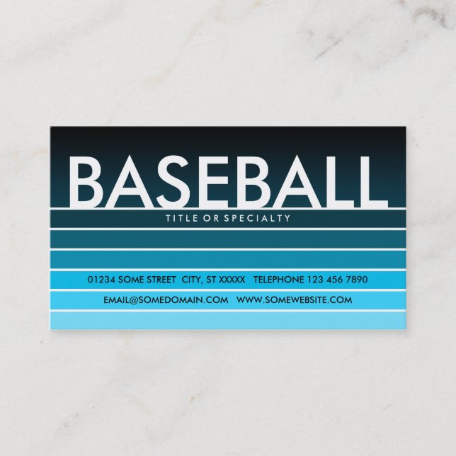 Tarjeta De Visita Piscina acuática de BASEBALL (Anverso)