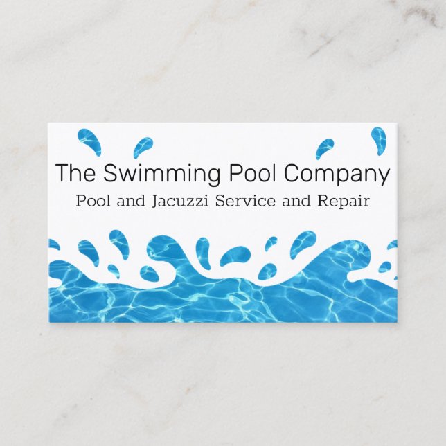 Tarjeta De Visita Piscina de agua o jacuzzi (Anverso)