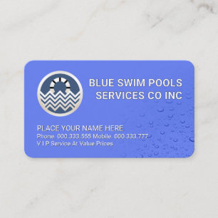 Tarjeta De Visita Piscina de gotas de agua simples