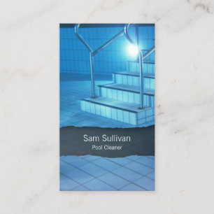 Tarjeta De Visita Piscina Limpiador Piscina Azul transparente Tarjet
