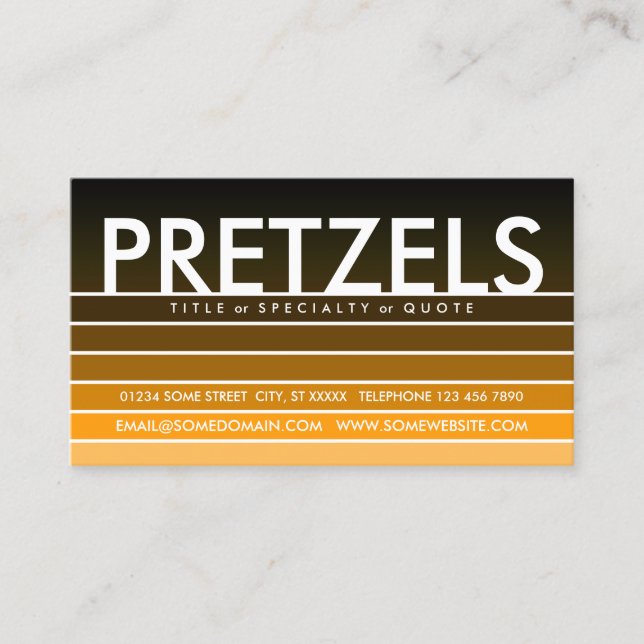 Tarjeta De Visita Piscina naranja PRETZELS (Anverso)