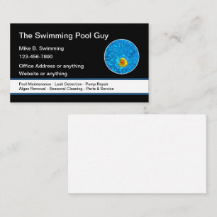 Tarjeta De Visita Piscina Piscina Glossy Guay Business Cards