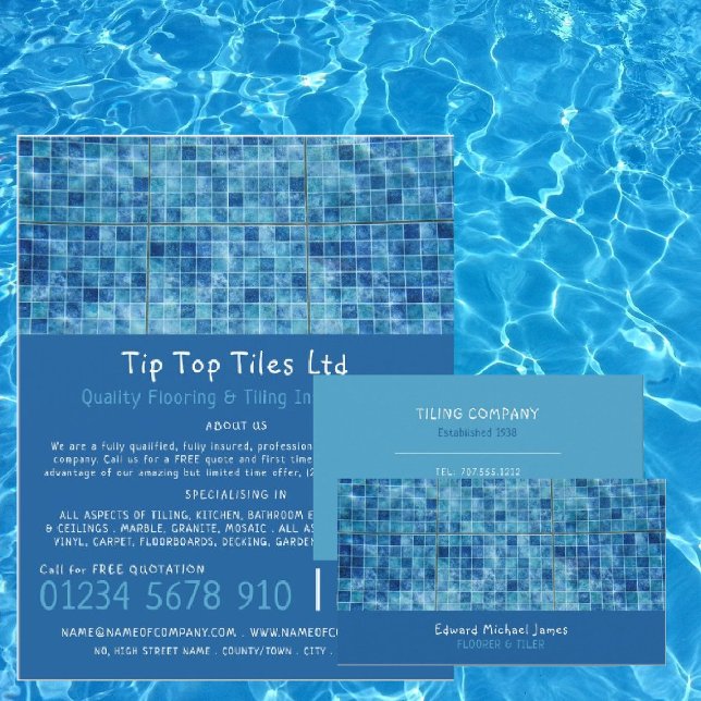 Tarjeta De Visita Piscina, Piso, Instalador De Tile (Subido por el creador)