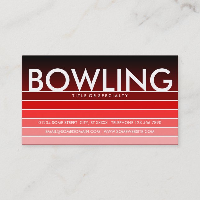 Tarjeta De Visita Piscina roja BOWLING (Anverso)