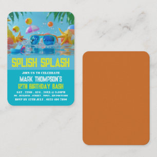 Tarjeta De Visita Piscina soleada, Fiesta de billar Pagarés de Anive