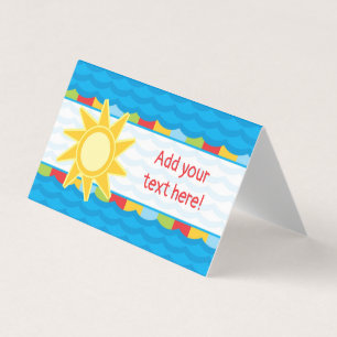 Tarjeta De Visita Piscina Sunshine Fiesta Comida Mesa de Comida Tarj