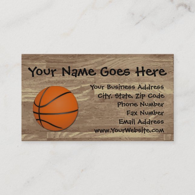 Tarjeta De Visita Piso de madera de baloncesto personalizado (Anverso)