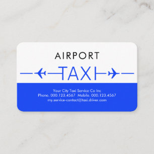 Tarjeta De Visita Pista de Avión de Taxi Azul