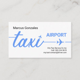 Tarjeta De Visita Pista de Avión de Taxi Azul