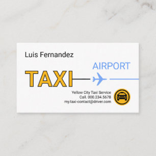 Tarjeta De Visita Pista de Aviones de Taxi Amarillo