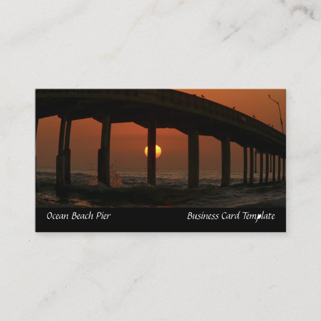 Tarjeta De Visita Pista de playa San Diego Beach Sunset Ocean (Anverso)