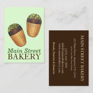 Tarjeta De Visita Pistachio Madeleine Patisserie Francesa Panadería