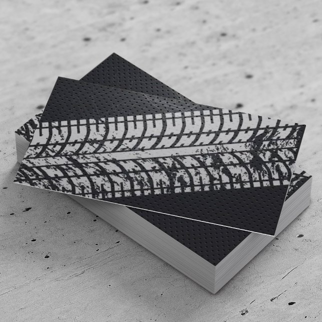 Tarjeta De Visita Pistas de neumáticos de aventura Grunge oscuro Met (Subido por el creador)