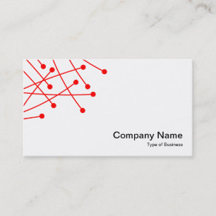 Tarjeta De Visita Pistas de partículas - Rojo sobre blanco