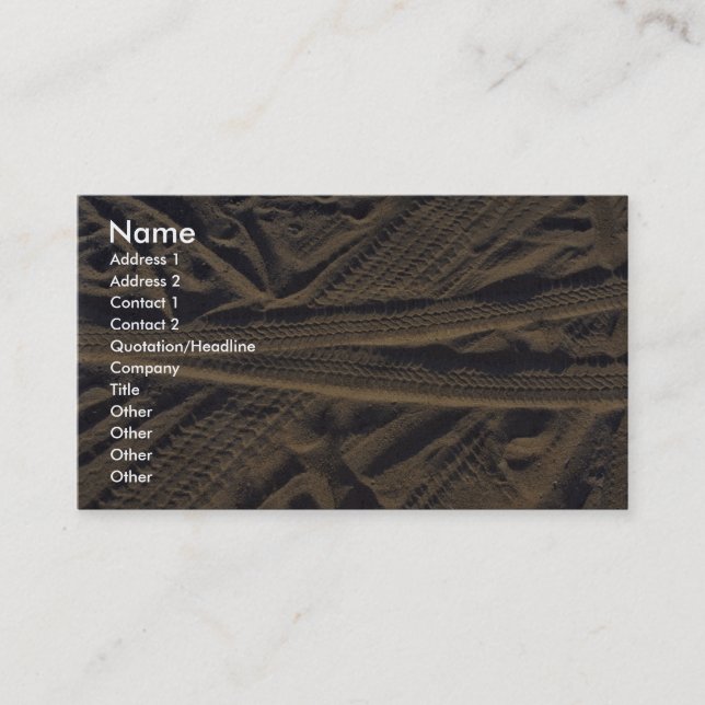 Tarjeta De Visita Pistas del neumático (Anverso)