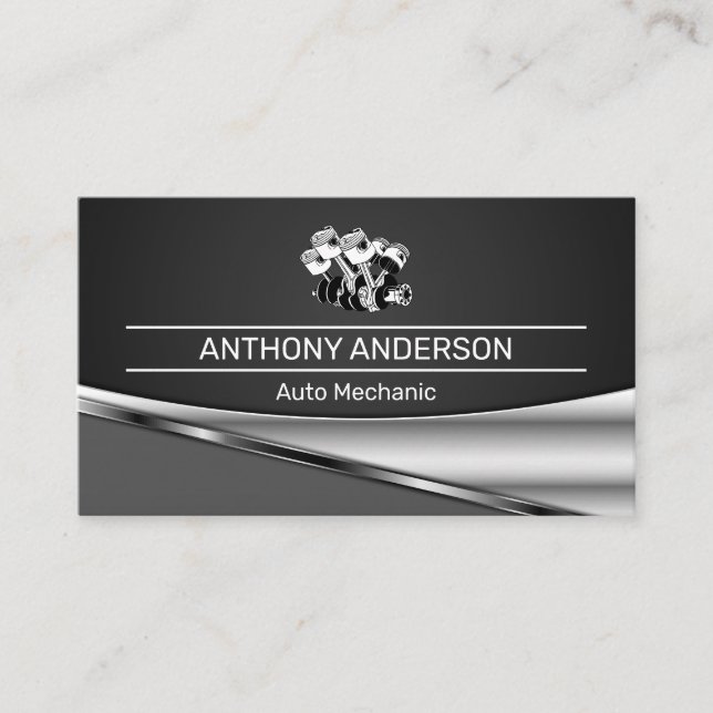 Tarjeta De Visita Pistones | Motor del automóvil (Anverso)