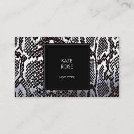 Tarjeta De Visita Pithon Skyake Snake Black Silver White Glam Vip