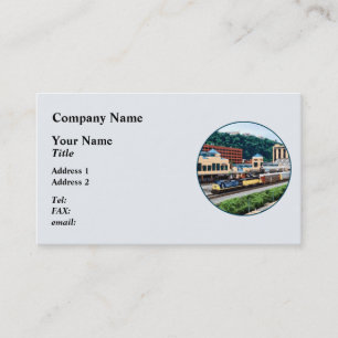 Tarjeta De Visita Pittsburgh PA - Tren pasando por Station Square