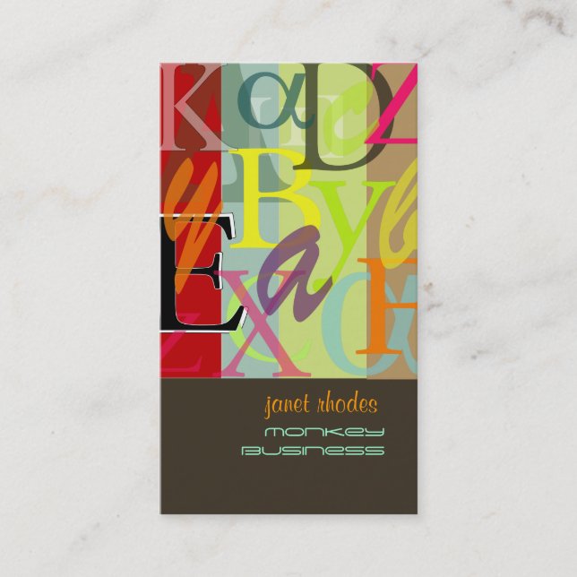 Tarjeta De Visita PixDezines ABC, griego Alpha (Anverso)