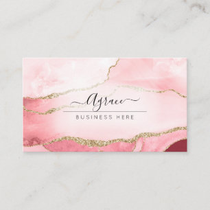 Tarjeta De Visita PixDezines Agata acuarela rosa rubor