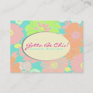 Tarjeta De Visita PixDezines Alegre Floral, color Pastel/DIY!!