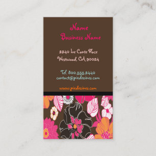Tarjeta De Visita PixDezines alegre retro foral, antecedentes del DI