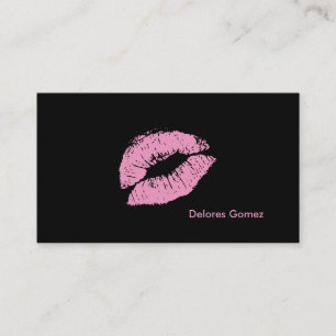Tarjeta De Visita PixDezines besan los labios rosados en polvo