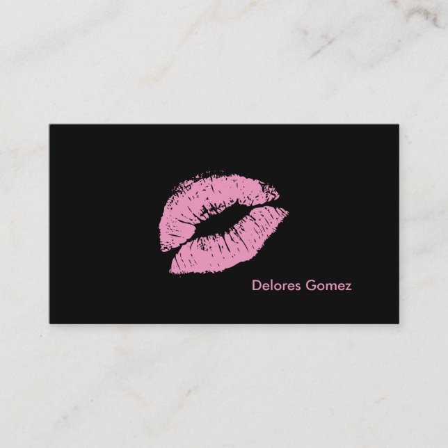 Tarjeta De Visita PixDezines besan los labios rosados en polvo (Anverso)
