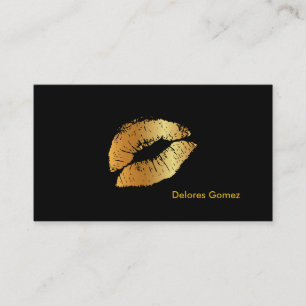 Tarjeta De Visita PixDezines besándose con labios dorados