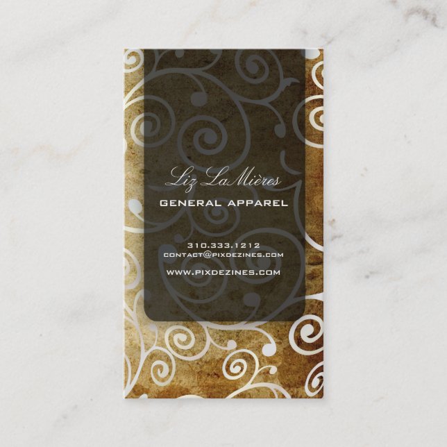 Tarjeta De Visita PixDezines bizcochos giratorios + dorado (Anverso)